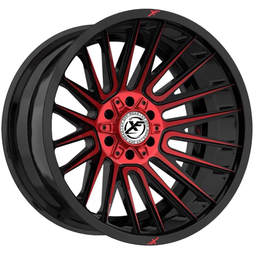 Xf Off-RoadÂ® Xf-234 Wheels Rims 20x10 5x127 (5x5) 5x5.5 (5x139.7) Gloss Black Machined Red Milled -24 | XF-234201051271397-24GBMRED