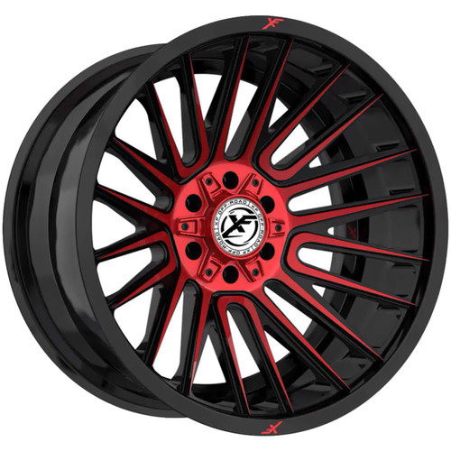 Xf Off-RoadÂ® Xf-234 Wheels Rims 20x10 6x135 6x5.5 (6x139.7) Gloss Black Machined Red Milled -24 | XF-234201061351397-24GBMRED