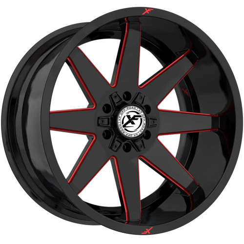 Xf Off-RoadÂ® Xf-236 Wheels Rims 20x10 6x135 6x5.5 (6x139.7) Gloss Black Red Milled -12 | XF-236201061351397-12GBMLR