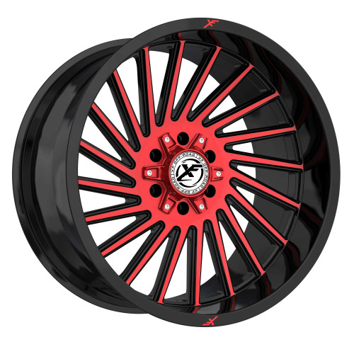 Xf Off-Road® Xf-239 Wheels Rims 20x9 5x127 (5x5) 5x5.5 (5x139.7) Gloss Black Machined Red Milled 12 | XF-239209051271397+12GBMRED