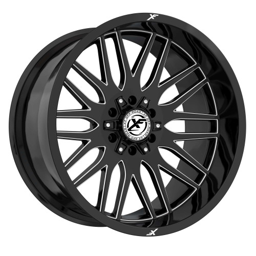 Xf Off-Road® Xf-240 Wheels Rims 20x10 6x135 6x5.5 (6x139.7) Gloss Black Milled -24  | XF-240201061351397-24GBML
