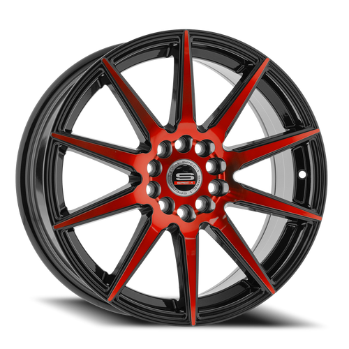 DOORBUSTER PRICING! - Spec-1 Sp-51 Wheel 20x8.5 5x114.3 & 5x120 Gloss Black & Red Machined 38mm | SP-5120853838GBR