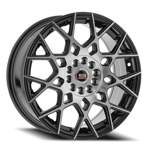 DOORBUSTER PRICING! - Spec-1 Sp-52 Wheel 18x8 5x114.3 & 5x120 Gloss Black & Machined 38mm | SP-5218803838GBM