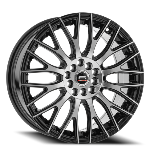 DOORBUSTER PRICING! - Spec-1 Sp-55 Wheel 18x8 4x100 & 4x114.3 Gloss Black & Machined 38mm | SP-551880938GBM