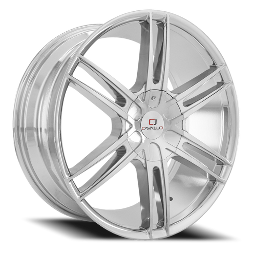 DOORBUSTER PRICING! - Cavallo Clv-20 Wheel 22x8.5 5x112 & 5x114.3 Chrome 38mm | CLV-20228551121143+38C