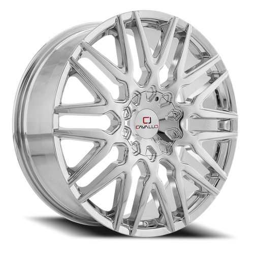DOORBUSTER PRICING! - Cavallo Clv-24 Wheel 22x8.5 5x114.3 & 5x120 Nano Chrome 38mm | CLV-24228551143120+38NCR
