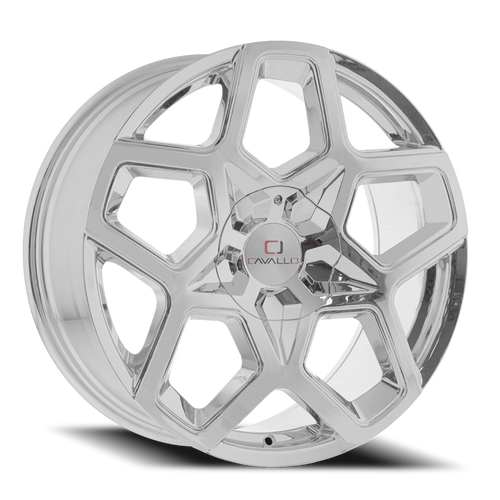 DOORBUSTER PRICING! - Cavallo Clv-25 Wheel 22x8.5 5x112 & 5x114.3 Nano Chrome 38mm | CLV-25228551121143+38NCR