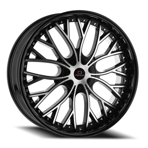 DOORBUSTER PRICING! - Cavallo Clv-33 Wheel 20x8.5 5x110 & 5x114.3 Gloss Black & Machined 35mm | CLV-33208551101143+35BM