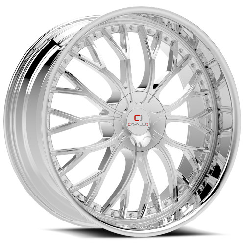 Cavallo® Clv-33 Wheels Rims 20x8.5 5x4.5 (5x114.3) 5x120 Nano Chrome 35 | CLV-33208551143120+35NCR