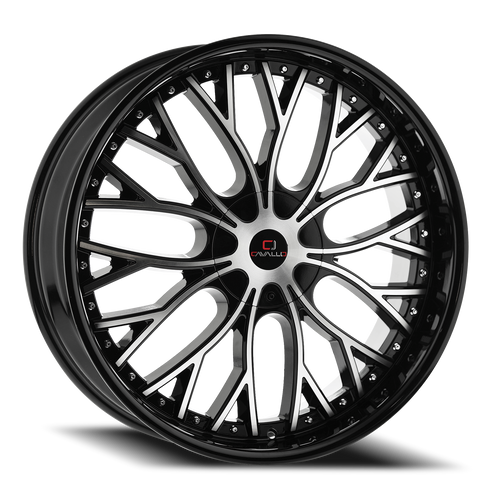 DOORBUSTER PRICING! - Cavallo Clv-33 Wheel 22x8.5 5x112 & 5x114.3 Gloss Black & Machined 38mm | CLV-33228551121143+38BM