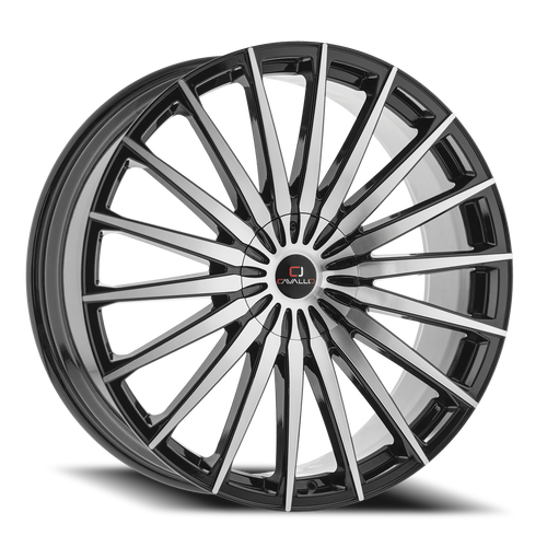 DOORBUSTER PRICING! - Cavallo Clv-34 Wheel 22x8.5 5x112 & 5x114.3 Gloss Black & Machined 38mm | CLV-34228551121143+38BM