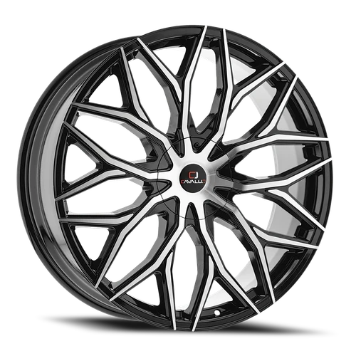 DOORBUSTER PRICING! - Cavallo Clv-37 Wheel 20x8.5 5x110 & 5x114.3 Gloss Black & Machined 35mm | CLV-37208551101143+35BM