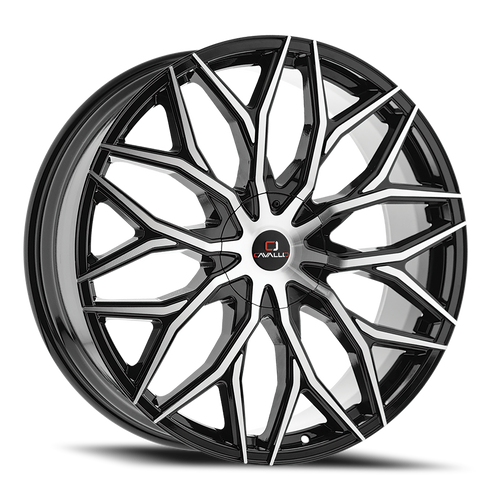 DOORBUSTER PRICING! - Cavallo Clv-37 Wheel 22x9.5 5x115 & 5x120 Gloss Black & Machined 15mm | CLV-3722955115120+15BM