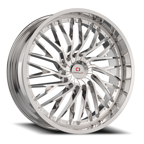 DOORBUSTER PRICING! - Cavallo Clv-43 Wheel 24x9 5x115 & 5x120 Chrome 18mm | CLV-4324905115120+18C