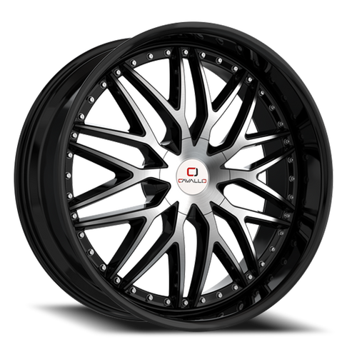 DOORBUSTER PRICING! - Cavallo Clv-46 Wheel 18x8 5x114.3 & 5x120 Gloss Black & Machined 35mm | CLV-46188051143120+35BM