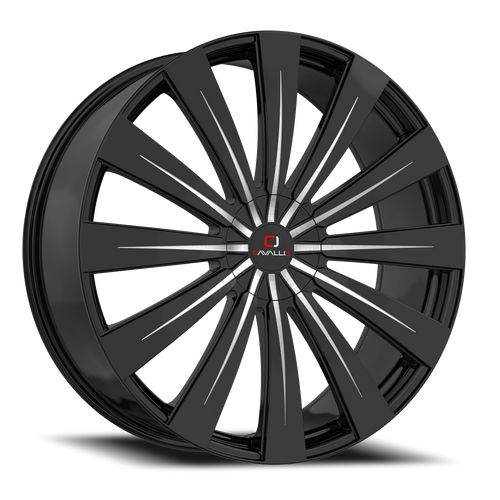DOORBUSTER PRICING! - Cavallo Clv-49 Wheel 22x9.5 6x135 & 6x139.7 Gloss Black & Machined 25mm | CLV-49229561351397+25BM