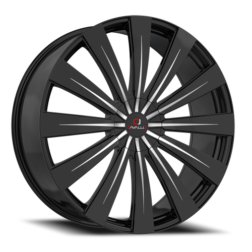 DOORBUSTER PRICING! - Cavallo Clv-49 Wheel 24x9 5x115 & 5x120 Gloss Black & Machined 34mm | CLV-4924905115120+34BM
