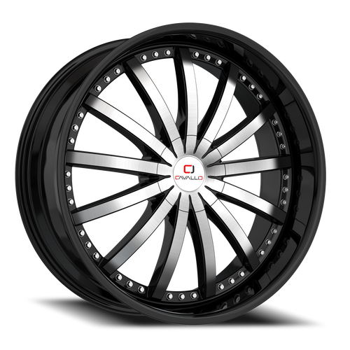 DOORBUSTER PRICING! - Cavallo Clv-53 Wheel 20x8.5 5x114.3 & 5x120 Gloss Black & Machined 35mm | CLV-53208551143120+35BM