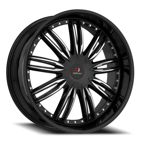 DOORBUSTER PRICING! - Cavallo Clv-54 Wheel 22x9.5 6x135 & 6x139.7 Gloss Black & Machined 25mm | CLV-54229561351397+25BM