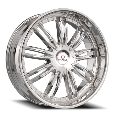 DOORBUSTER PRICING! - Cavallo Clv-54 Wheel 24x9 6x135 & 6x139.7 Chrome 25mm | CLV-54249061351397+25C
