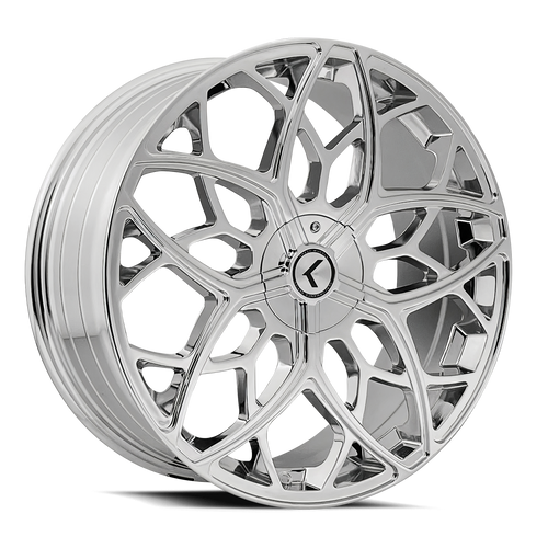 Kraze Kr184 Ricochet Wheels Rims 22x8.5 5x112 5x114.3 Chrome 38mm | KR184-22816C38