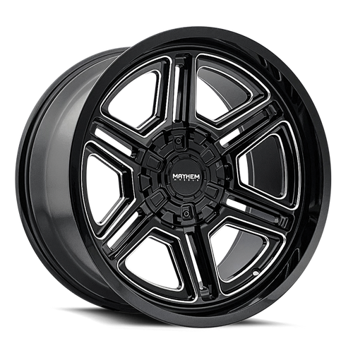Mayhem Hermosa Wheels Rims 20x10 5x127 5x139.7 Gloss Black Milled -25mm | 8117-2152BM
