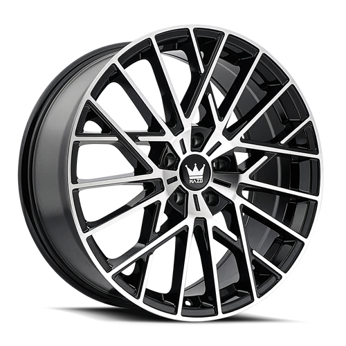Mazzi Jinx Wheels Rims 18x8 5x114.3 Gloss Black Machined 40mm | 378-8865BM40
