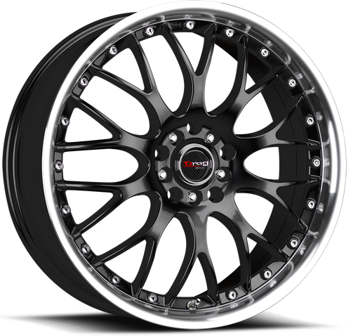 Drag Dr19 Wheel 16x7 4x100 & 4x108 Gloss Black w/ Machined Lip 40mm | DR19167204073GB