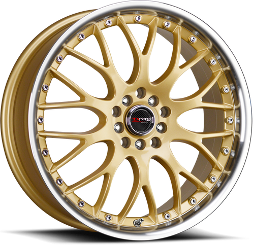 Drag Dr19 Wheel 17x7.5 5x100 & 5x114.3 Gold w/ Machined Lip 45mm | DR191775054573GD