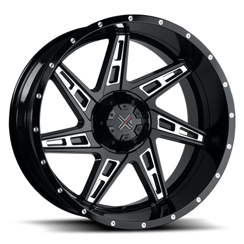 Dx4 Skull Wheel 20x11.5 5x114.3 & 5x127 Gloss Black Milled -40mm | X7211539-4078GBBM