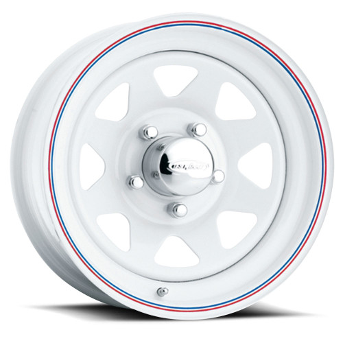 US Wheel® 8-Spoke 70 Wheels Rims 15x8 5x5.5 (5x139.7) White -19  | 70-58551