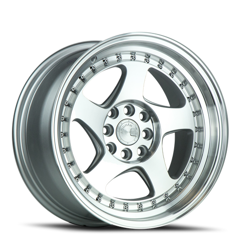 Aodhan Ah01 Wheel 16x8 4x100 & 4x114.3 Silver w/ Machined Face 15mm - FREE T-SHIRT INCLUDED! | AH0116804100114315SMF
