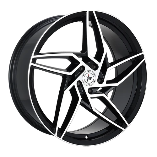 Impact Racing 605 Wheels Rims 20x8.5 5x120 Gloss Black Machined 35mm | 605BMF-28513+35