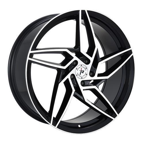 Impact Racing 605 Wheels Rims 22x9 5x120 Gloss Black Machined 38mm | 605BMF-229013+38