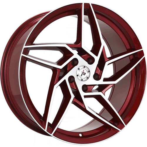 Impact Racing 605 Wheels Rims 20x8.5 5x112 Red Machined Face 35 | 605RMF-28511+35
