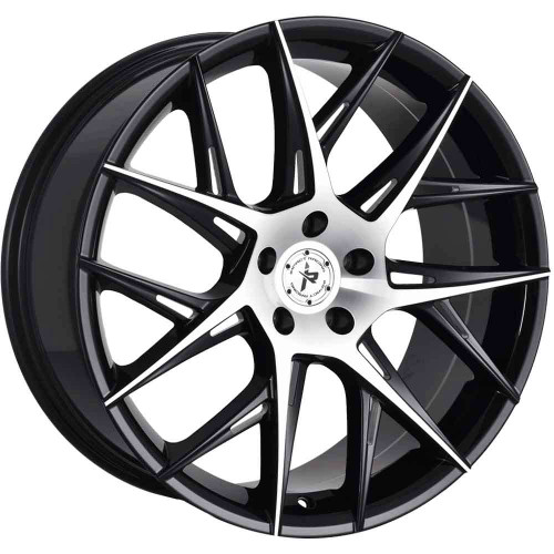 Impact Racing 603 Wheels Rims 18x8 5x4.5 (5x114.3) Gloss Black Machined Face Milled 40 | 603BMFM-18812+40