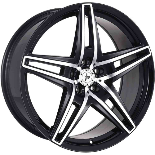 Impact Racing 604 Wheels Rims 22x9 5x4.5 (5x114.3) Gloss Black Machined 38 | 604BMF-229012+38