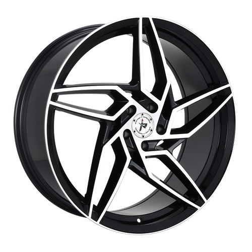 Impact Racing 605 Wheels Rims 22x9 5x114.3 Gloss Black Machined 38mm | 605BMF-229012+38