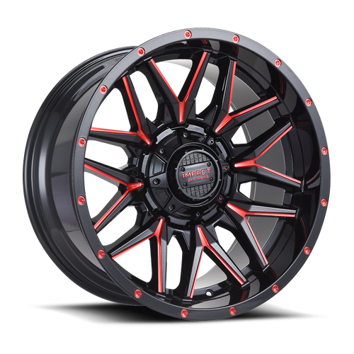 DOORBUSTER PRICING! - Impact Off-Road 819 Wheel 17x9 5x139.7 & 5x127 Gloss Black w/ Red Milling 0mm - FREE T-SHIRT INCLUDED! | 819GBR-79056-00