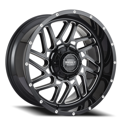 DOORBUSTER PRICING! - Impact Off-Road 808 Wheel 20x10 5x139.7 & 5x127 Gloss Black Milled -12mm - FREE T-SHIRT INCLUDED! | 808GB-21056-12