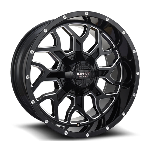 DOORBUSTER PRICING! - Impact Off-Road 813 Wheel 22x12 5x139.7 & 5x150 Gloss Black Milled -44mm - FREE T-SHIRT INCLUDED! | 813GB-221253-44