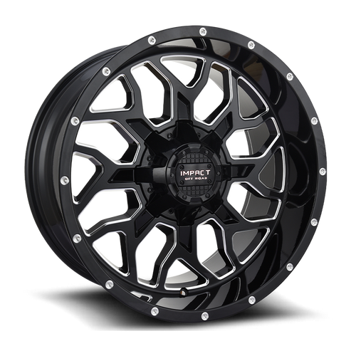DOORBUSTER PRICING! - Impact Off-Road 813 Wheel 20x10 5x139.7 & 5x150 Gloss Black Milled -12mm - FREE T-SHIRT INCLUDED! | 813GB-21053-12