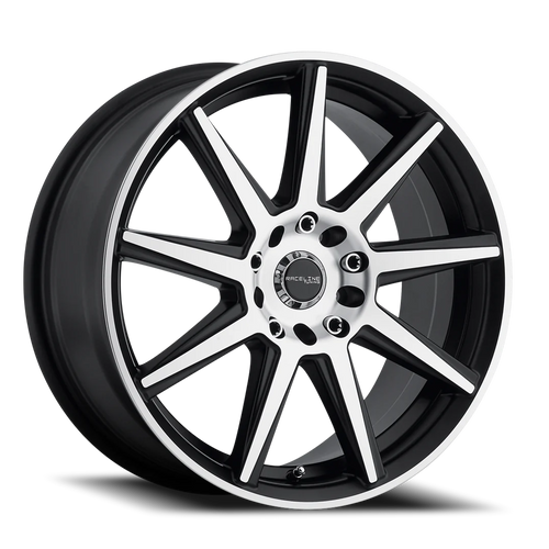 DOORBUSTER PRICING! - Raceline Storm Wheel 15x7 4x100 & 4x108 Black Machined 40mm - FREE T-SHIRT INCLUDED! | 144M-57082+40