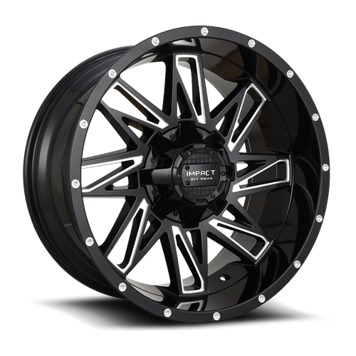 DOORBUSTER PRICING! - Impact Off-Road 814 Wheel 20x9 6x139.7 & 6x135 Gloss Black Milled 0mm - FREE T-SHIRT INCLUDED! | 814GB-29066-00