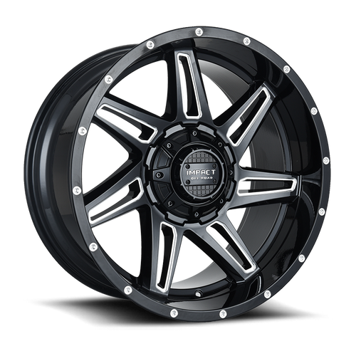 DOORBUSTER PRICING! - Impact Off-Road 820 Wheel 20x10 6x139.7 & 6x135 Gloss Black Milled -12mm - FREE T-SHIRT INCLUDED! | 820GB-21066-12