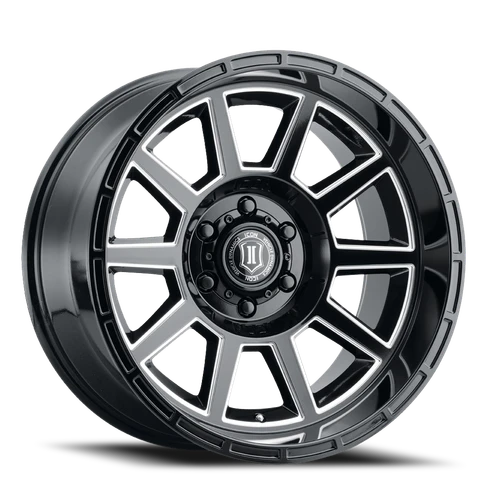 DOORBUSTER PRICING! - Icon Alloys Recoil Wheel 20x10 6x139.7 Gloss Black w/ Milled Windows 24mm | 6220108345GBMW