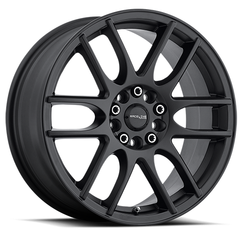 DOORBUSTER PRICING! - Raceline 141B Mystique Wheel 17x7.5 5x108 & 5x114.3 Satin Black 40mm - FREE T-SHIRT INCLUDED! | 141B-77592+40