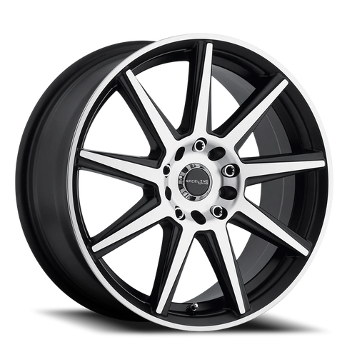 DOORBUSTER PRICING! - Raceline 144M Storm Bmf Wheel 17x7.5 5x112 & 5x120 Black Machined 40mm - FREE T-SHIRT INCLUDED! | 144M-77591+40