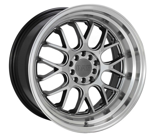 F1R® F21 Wheels Rims 18x10.5 5x100 5x4.5 (5x114.3) Hyper Black Polish Lip 20 | F2118105HB20-N