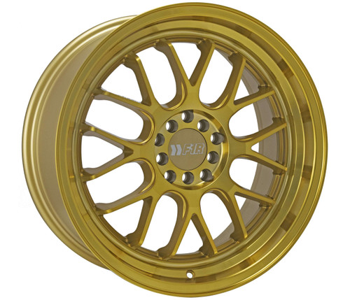 F1R® F21 Wheels Rims 18x9.5 5x100 5x4.5 (5x114.3) Machined Gold 35 | F211895G35-N